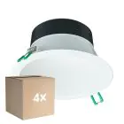 Lot 4x Philips Downlight LED Coreline DN142B Aluminium Blanc 11W 1200lm 60D - 830 Blanc Chaud | Diamètre 155mm - IP20 - Blanc Réflecteur